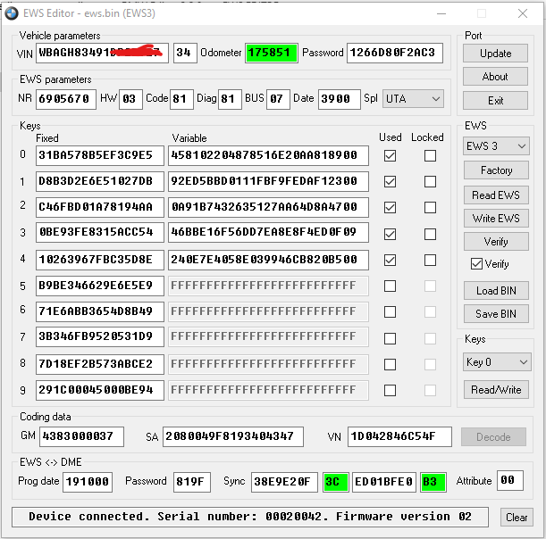 BMW CAS EWS ECU editors AND SYNC READ ISN - Image 2