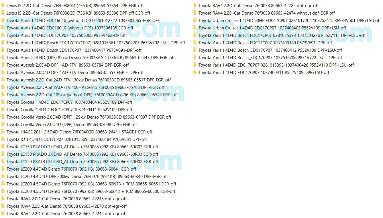 Toyota Lexus DPF EGR off Denso Bosch EDC16 17 Best new