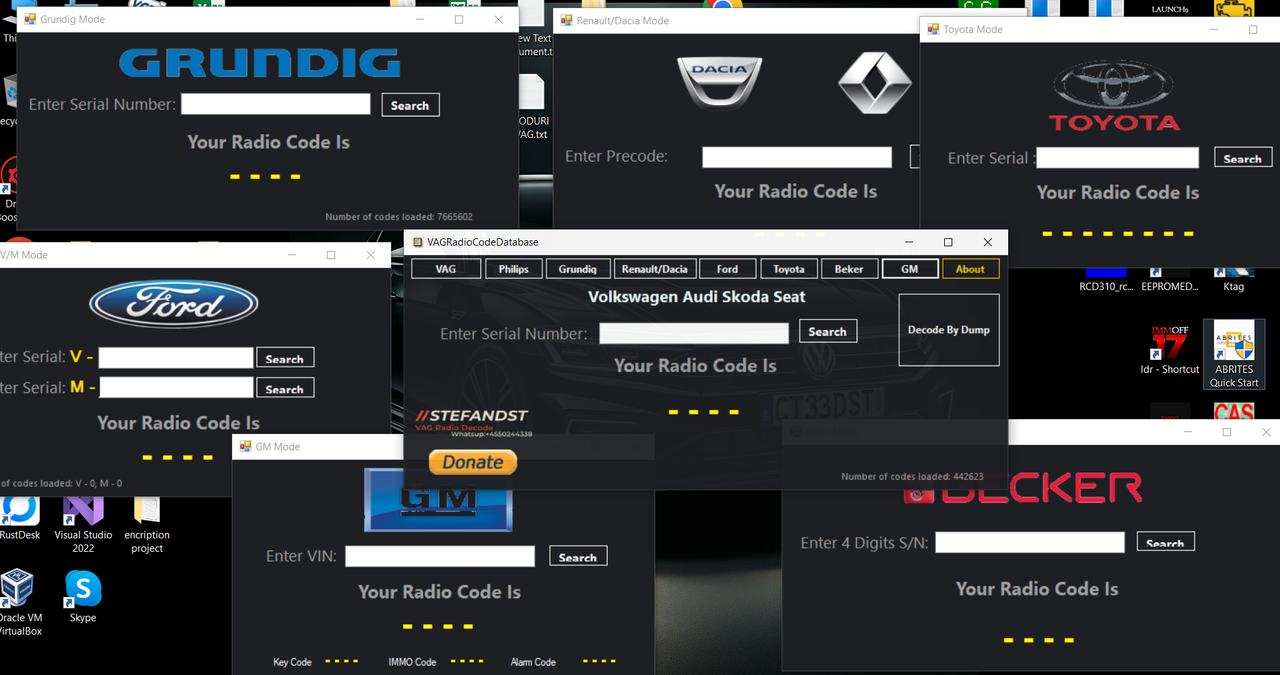Radio Code Calculator Database