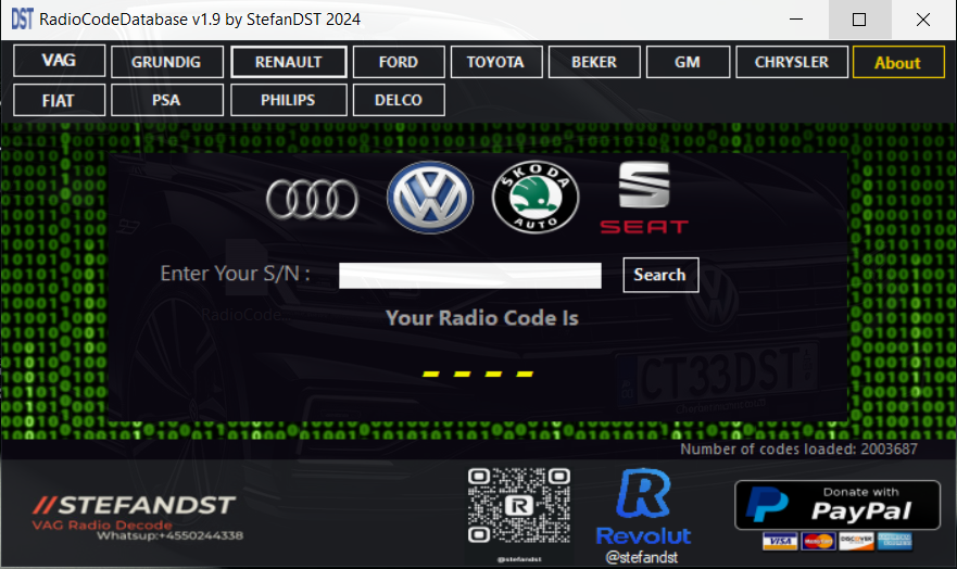 Radio Code Calculator Database - Image 2